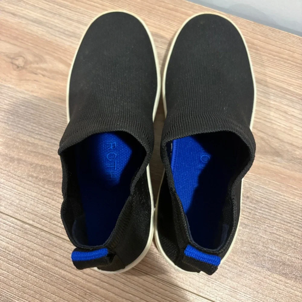 Rothy's The Chelsea Knit Slip On Sneaker Womens Black Size 7.5 Sustainable